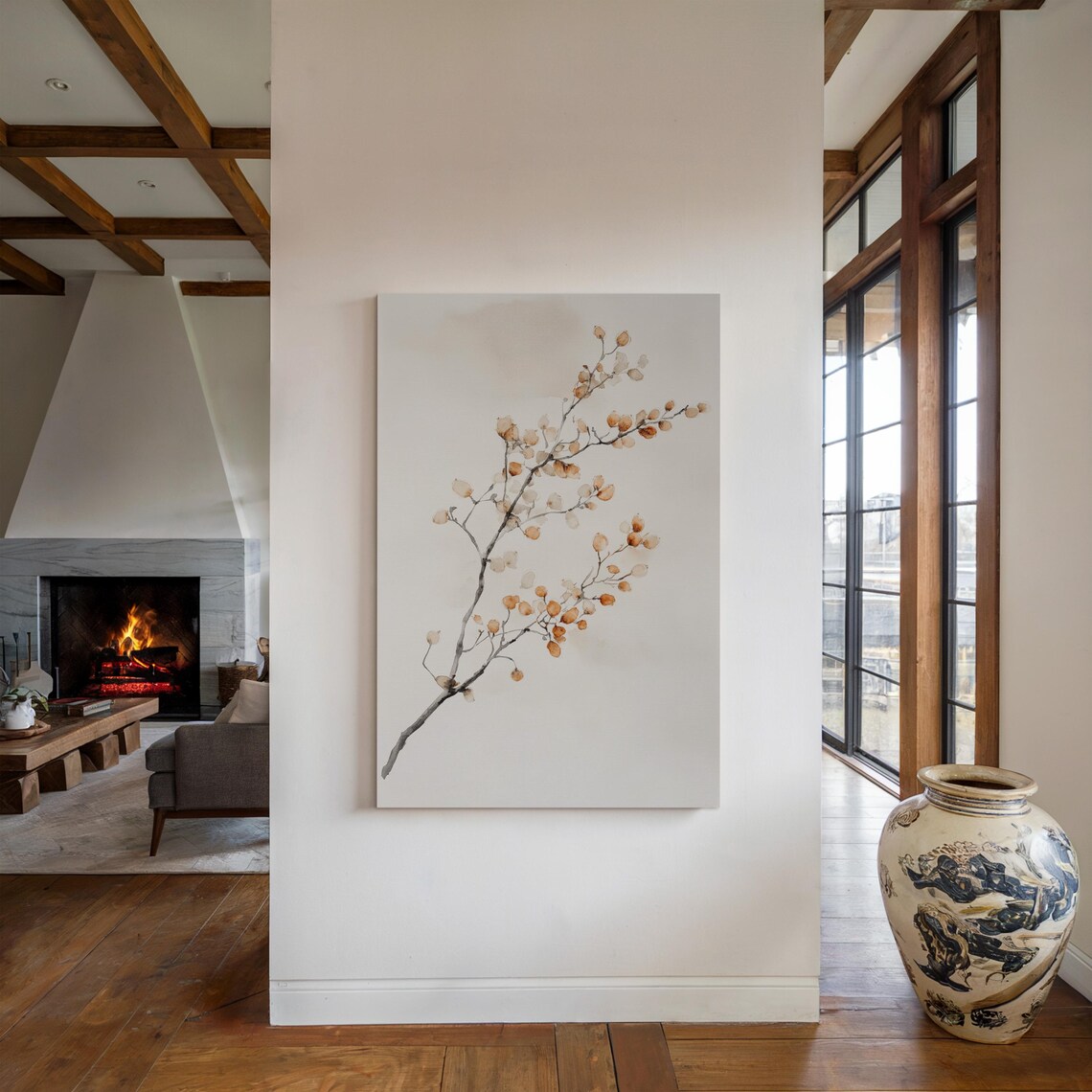 Autumn Branch With Watercolor Leaves, Botanical Art Print - Image 2