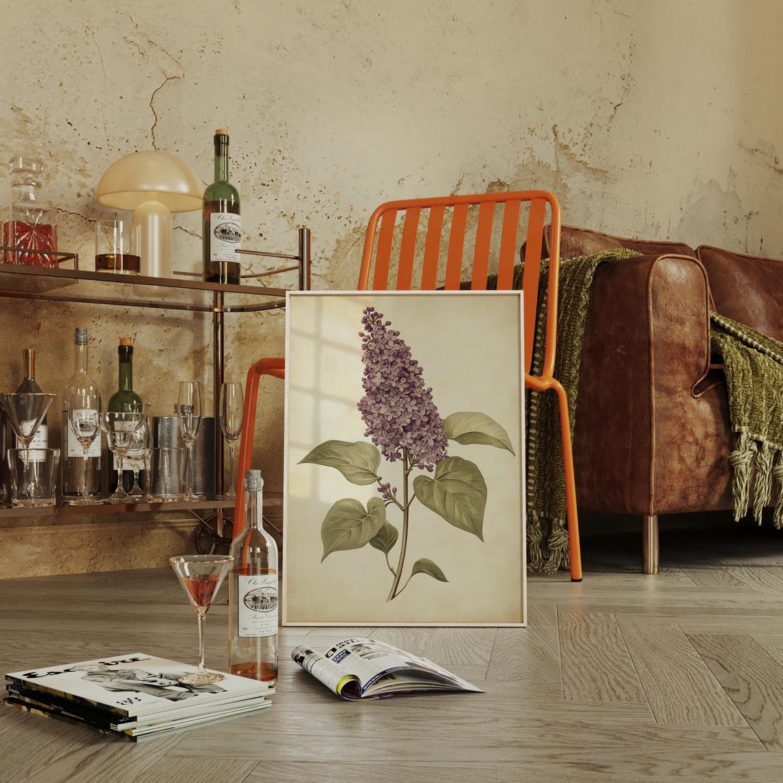 Vintage Lilac Botanical Illustration Antique Floral Study Poster - Image 2