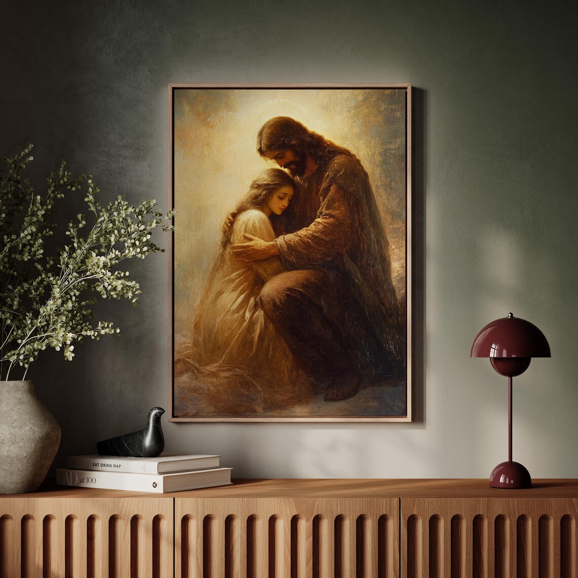 Jesus Comforting Woman Sorrow Faith Healing Christian Poster - Image 7