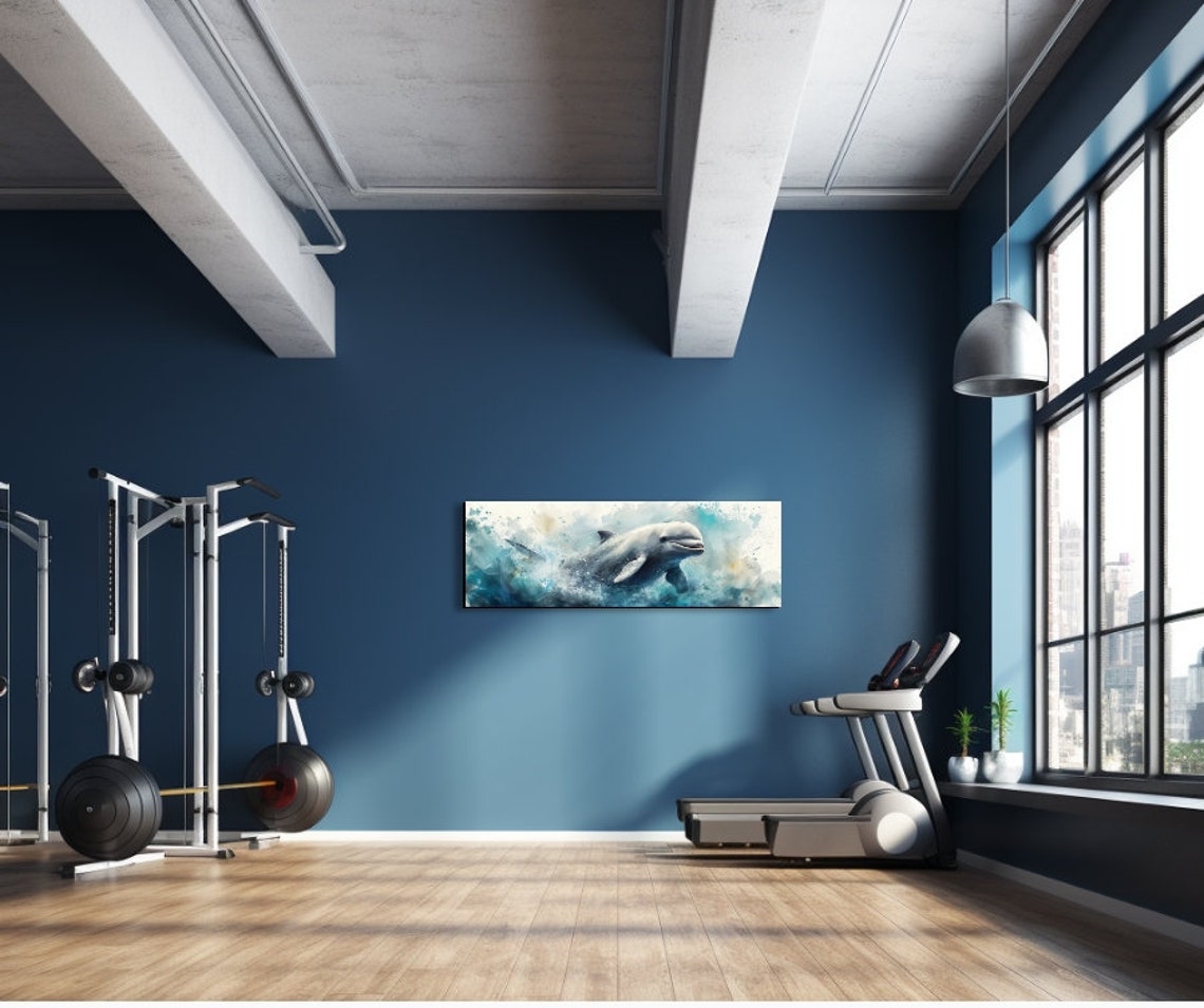 Beluga Whale Panoramic Watercolor Splash Ocean Animal Poster - Image 7
