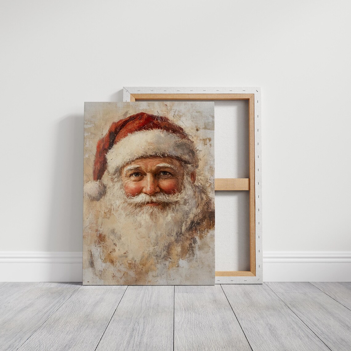 Jolly Santa Claus Face Vintage Christmas Portrait Holiday Poster - Image 3