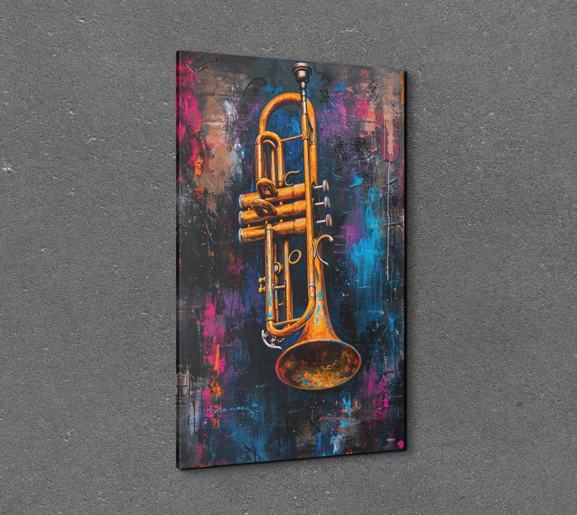 Pop Art Trumpet Poster Print, Vintage Retro Music - Image 3