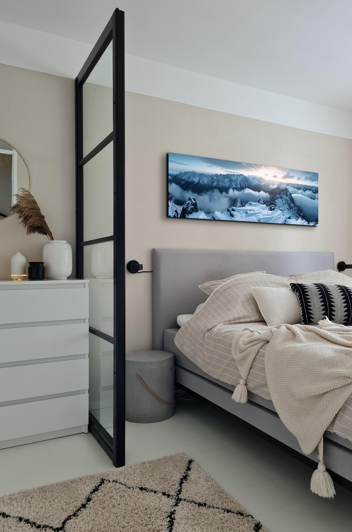 Snow Covered Andes Mountains, Panoramic Nature Art Print - Image 5