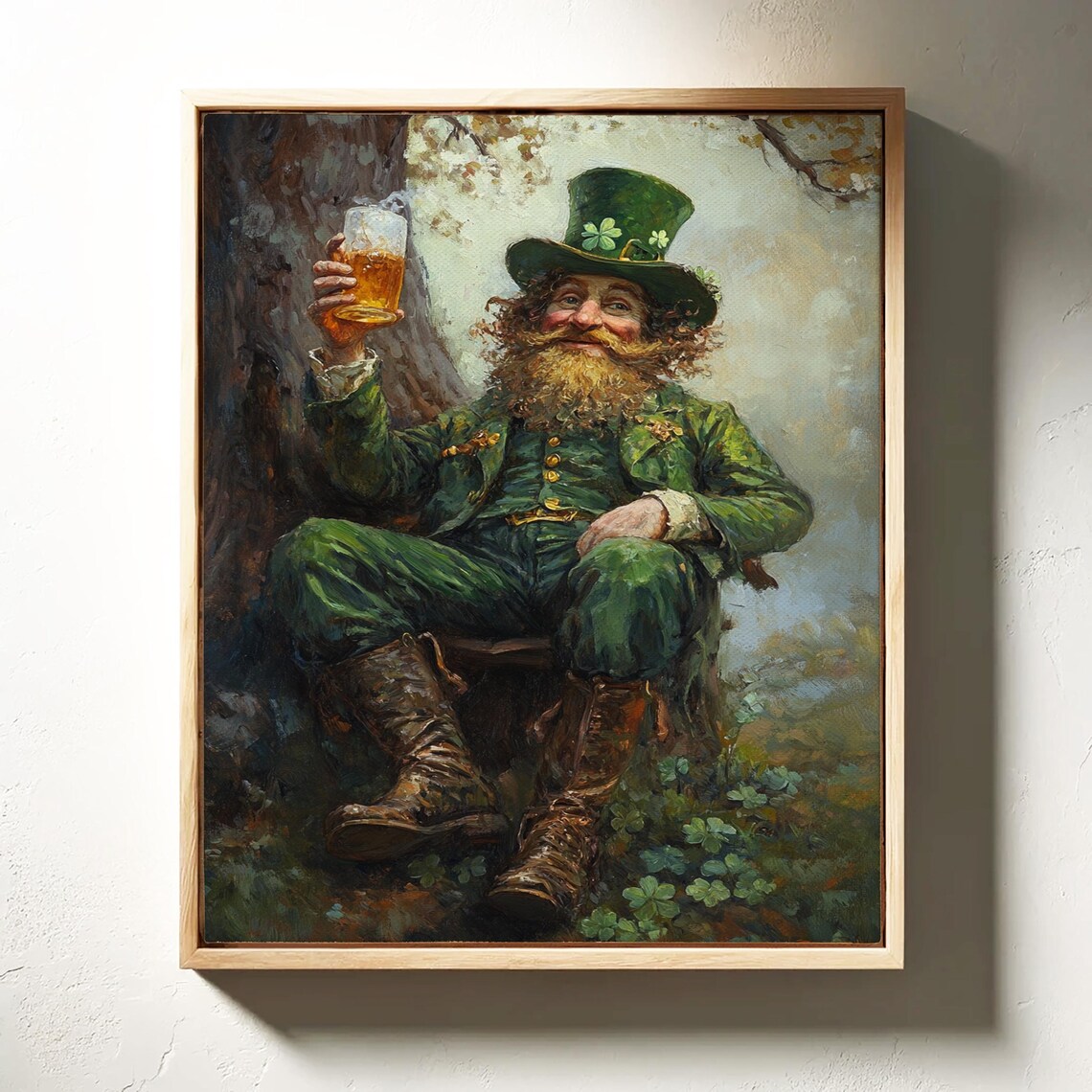 Jolly Leprechaun Raising A Toast Wall Art Print - Image 4