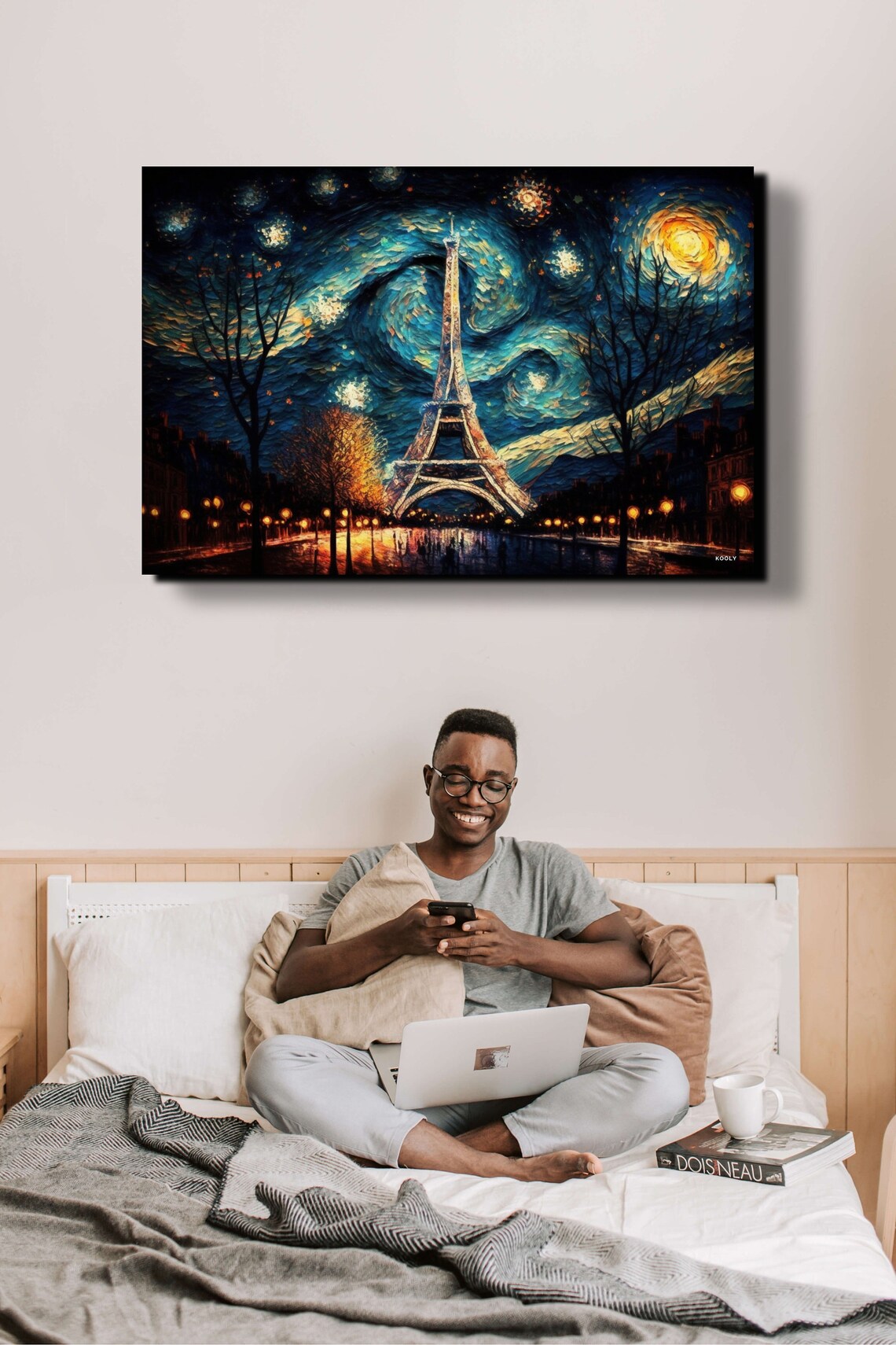 Starry Night Paris France, Van Gogh Style Art Print - Image 7