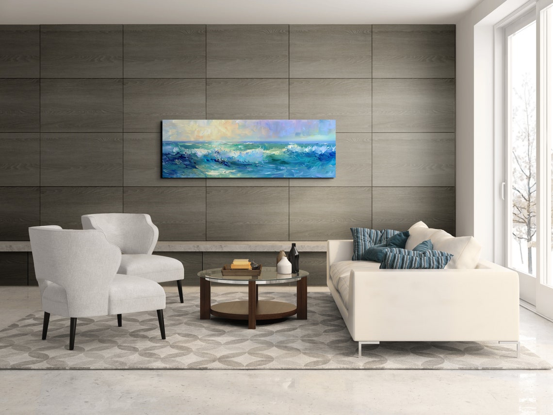 Sunlit Ocean Waves Soft Pastel Seascape Impressionist Coastal Poster - Image 6