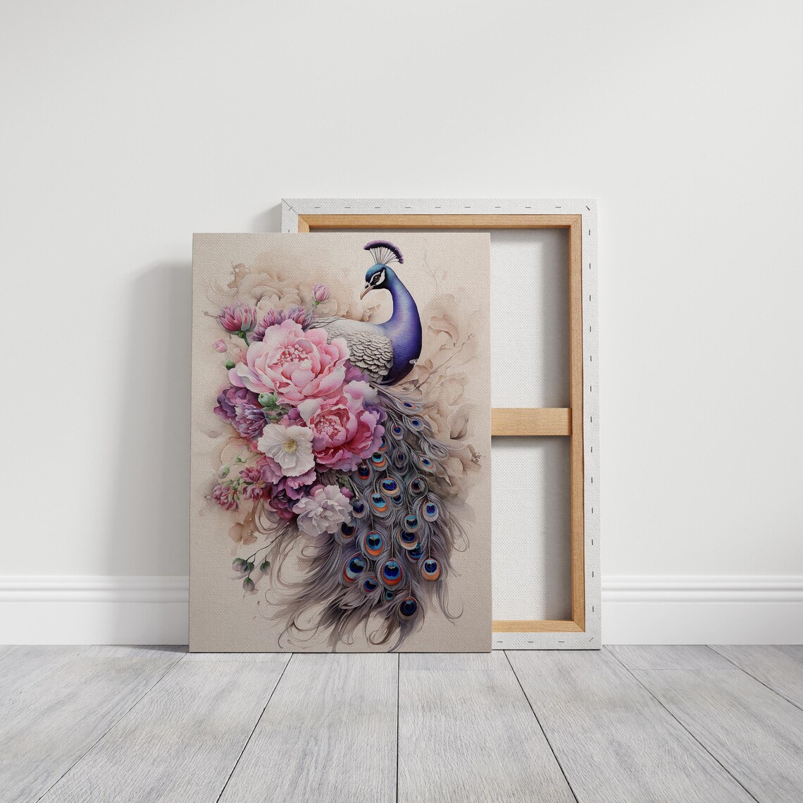 Vintage Peacock Floral Art Print, Bird Decor - Image 7