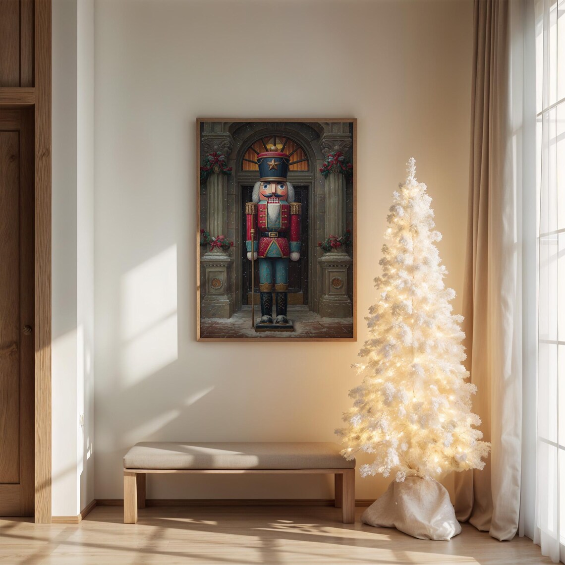 Classic Nutcracker Soldier Christmas Holiday Art Print