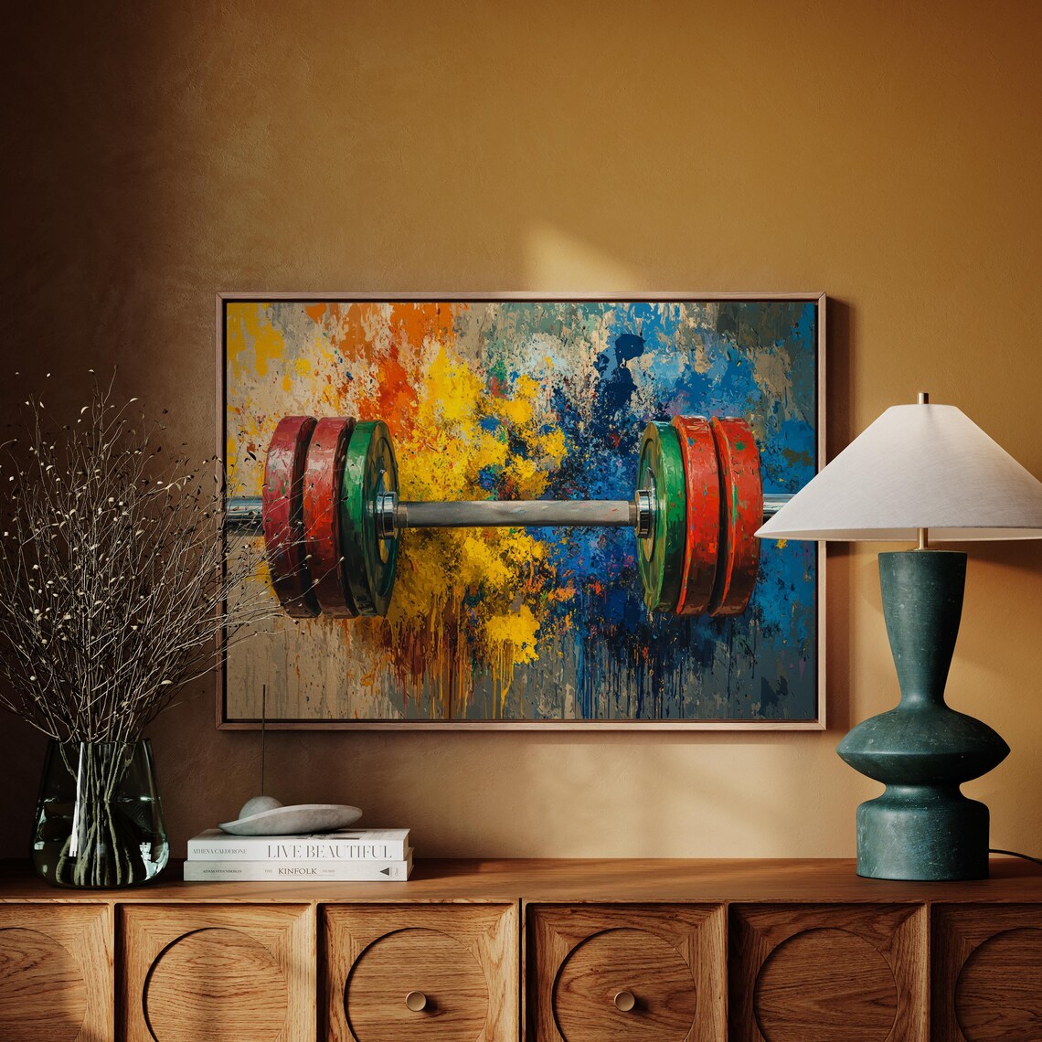 Intense Barbell Abstract Art Print, Gym Motivation - Image 2