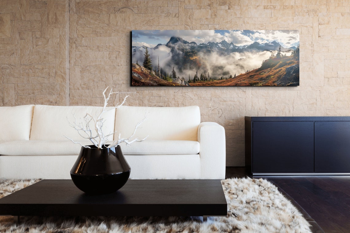 North Cascades Misty Mountain Peaks in Rolling Clouds Poster - Image 5