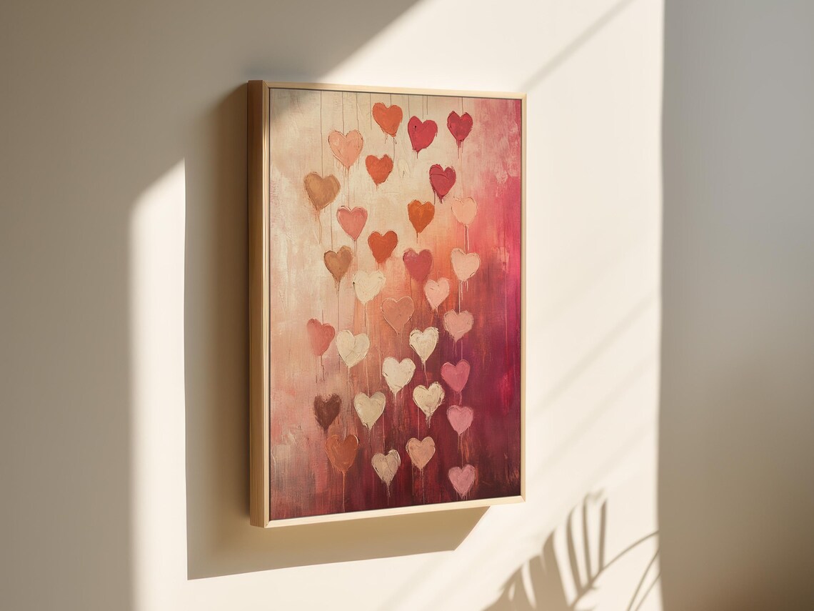 Romantic Heart Drip, Modern Abstract Painting - Image 4