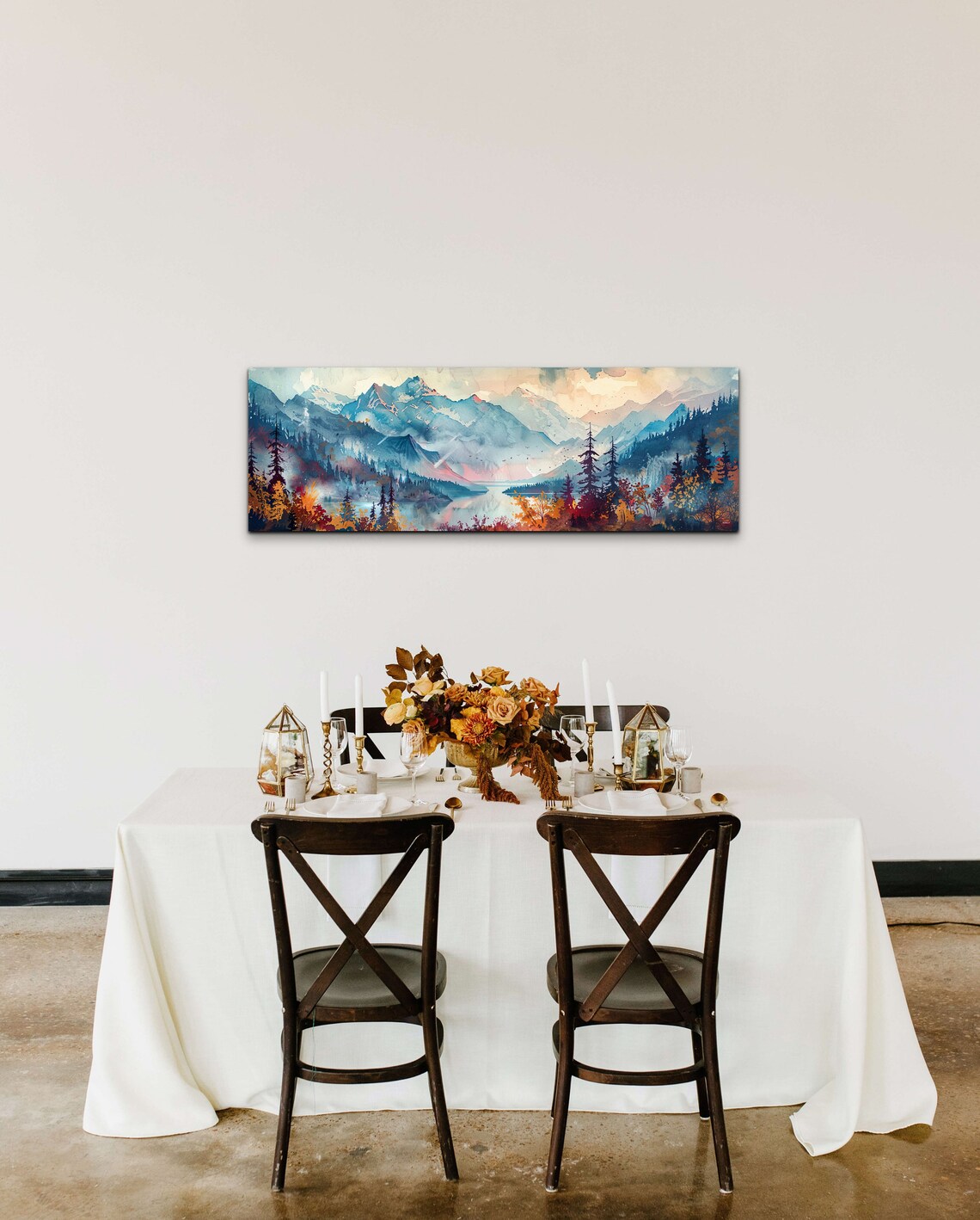 Panoramic Coast Range Mid Century Modern Mountain Wall Art - Image 4