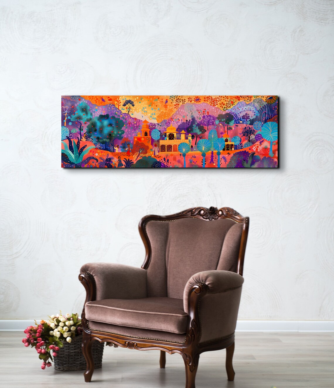 Colorful Abstract Indian Tanjore Wall Art - Image 4