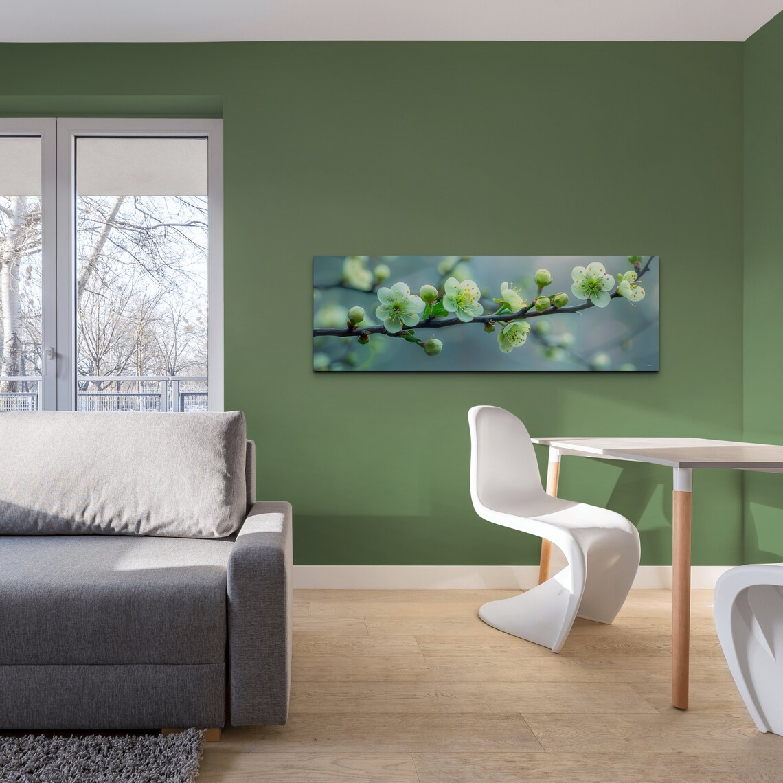 Green Plum Blossoms, Panoramic Nature Landscape - Image 3