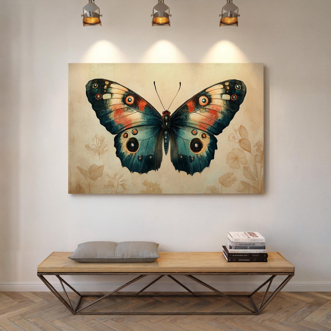 Vibrant Butterfly Wall Art Nature Inspired Decor With Botanical Accents For Elegant Home Interiors - Image 4