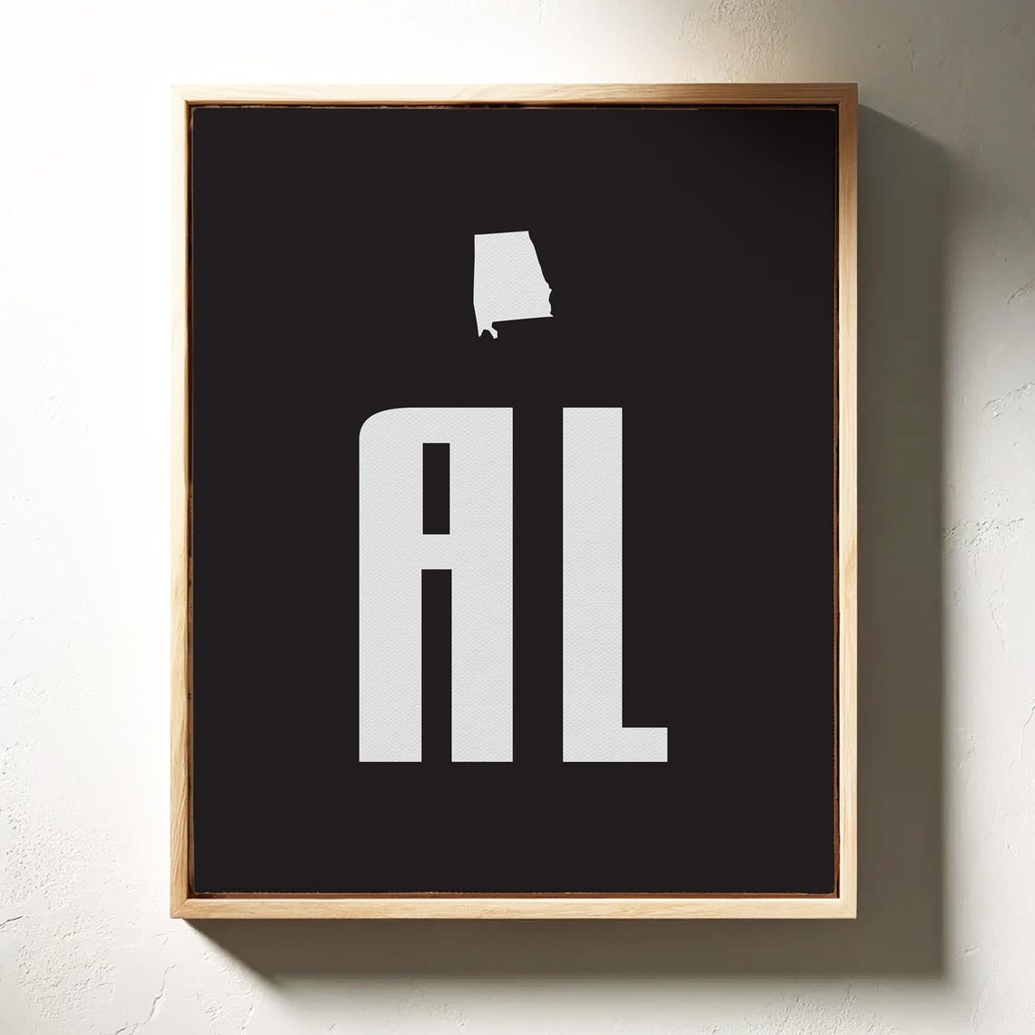 Alabama AL State Map Silhouette Black White Minimalist Home Poster
