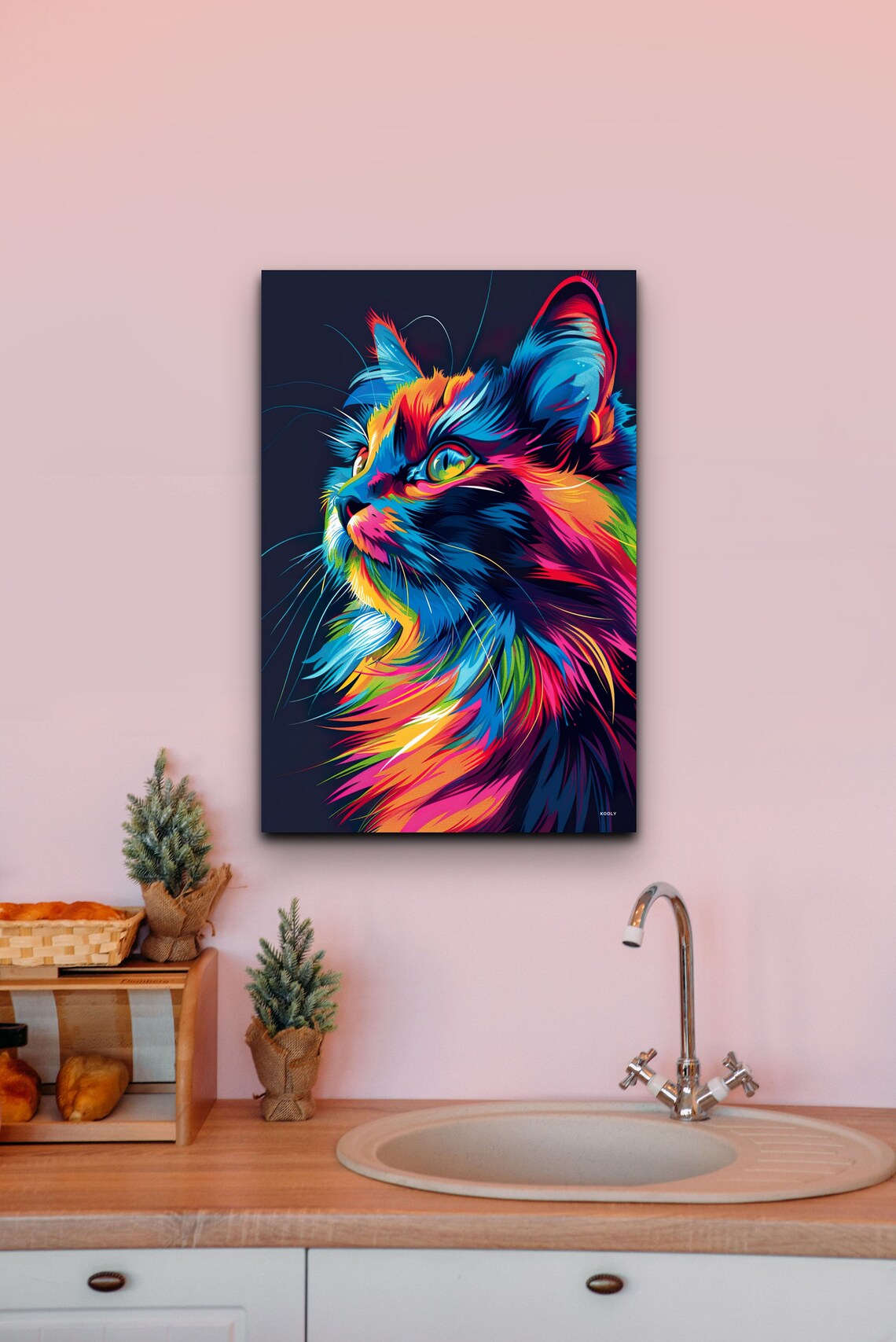Siberian Cat Portrait Art Print, Animal Decor - Image 5