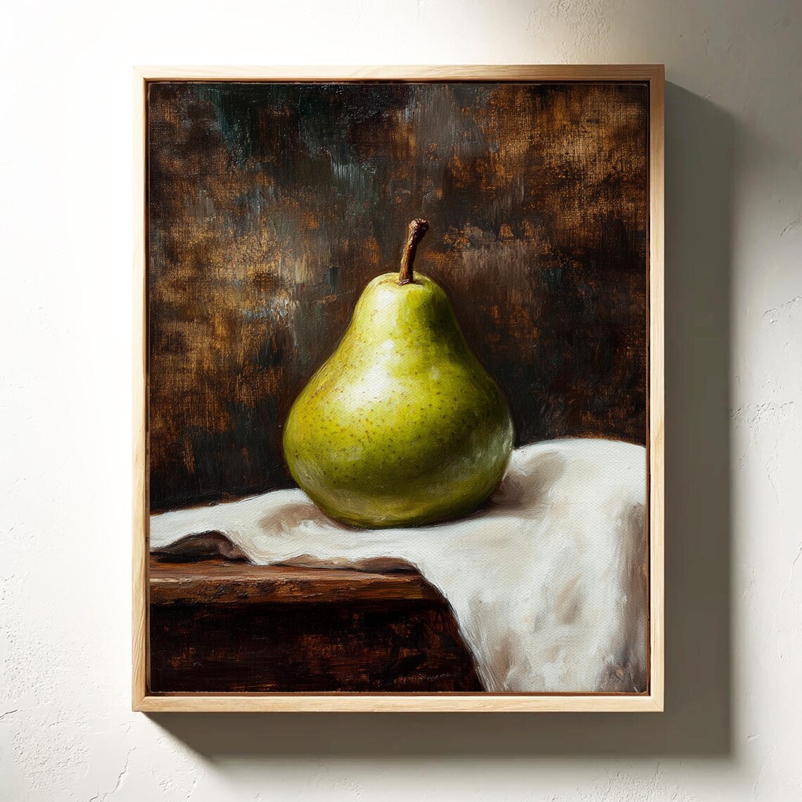 Vintage Pear Still Life Rustic Kitchen Wall Art Dark Academia Decor Classic Fruit Painting Baroque Food Artwork - Image 4