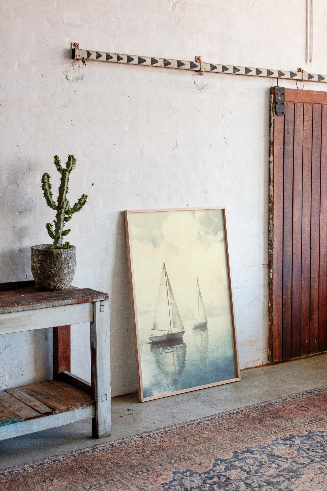 Two Vintage Sailboats on Calm Water Serene Nautical Wall Poster - Image 4