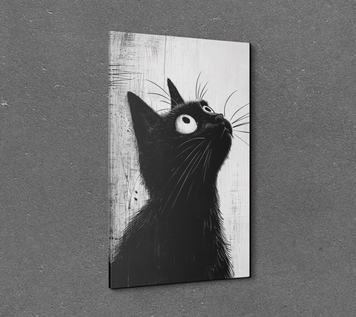 Cat Wall Art Print, Modern Abstract Portrait - Image 6