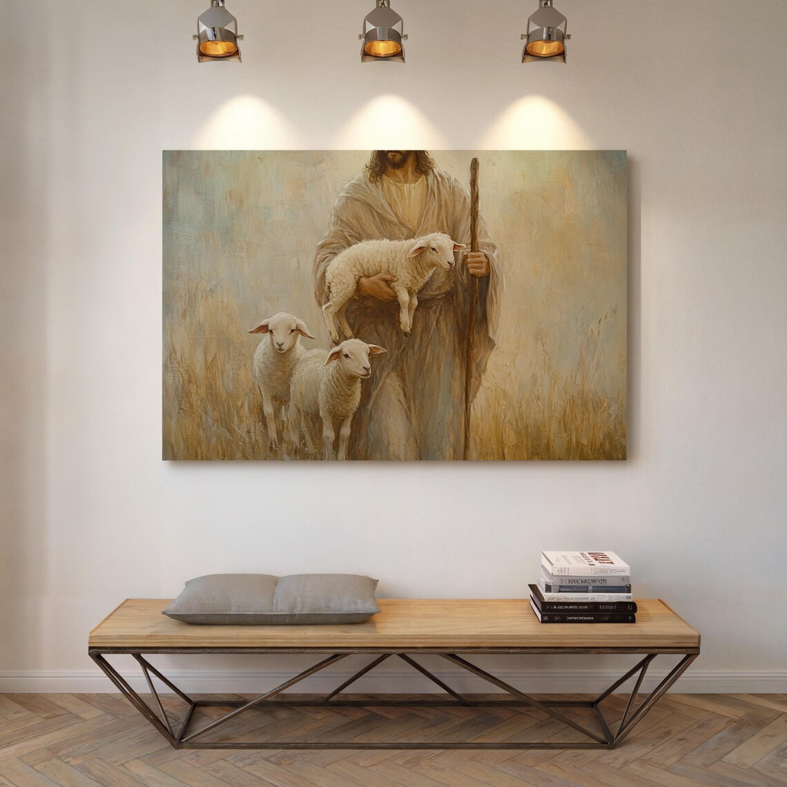 Jesus Carrying A Lamb Art Print, Good Shepherd - Image 2