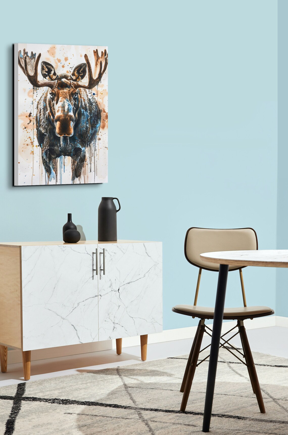 Watercolor Moose, Portrait Wall Art Print - Image 6