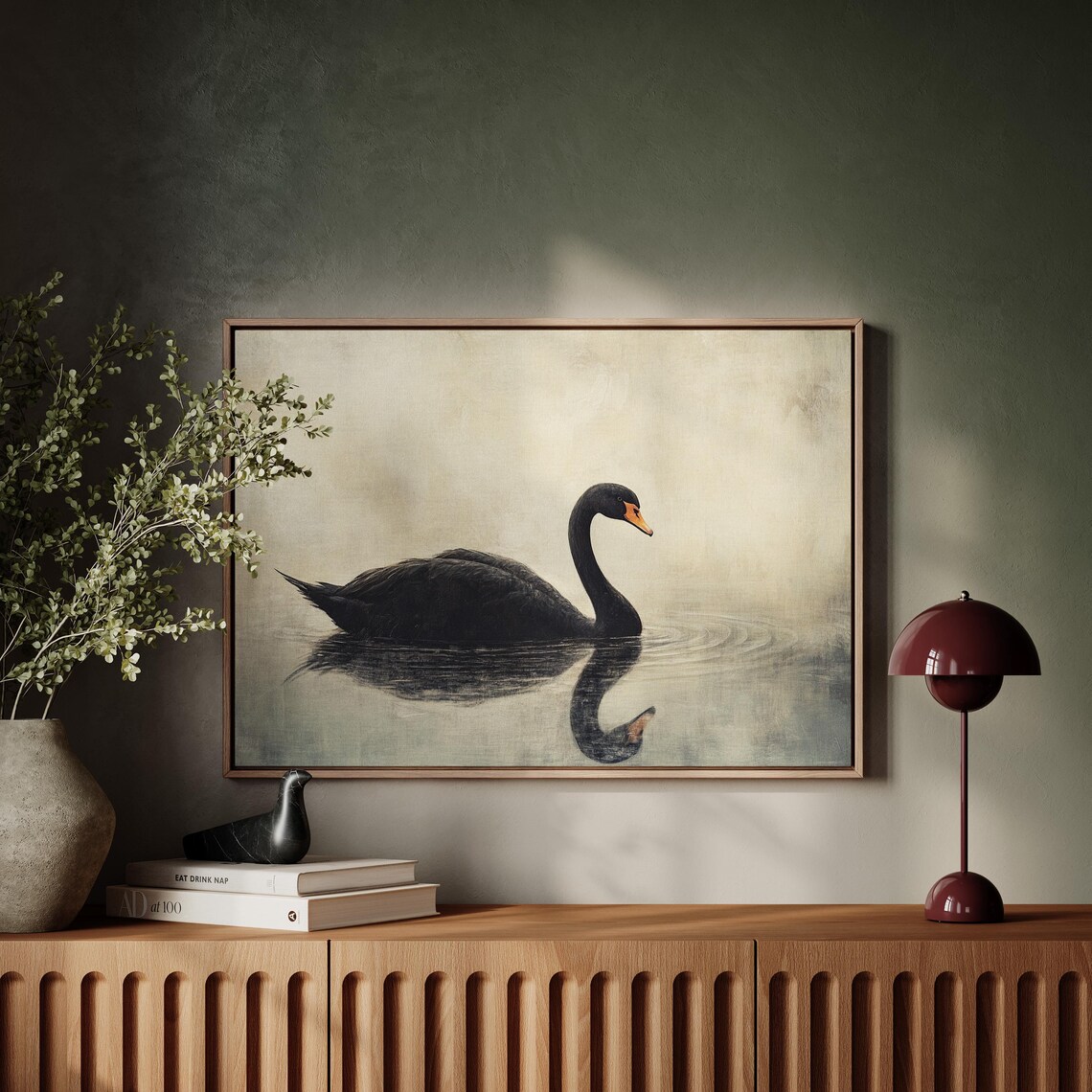 Black Swan Minimalist Nature Art Print, Modern Wildlife - Image 5
