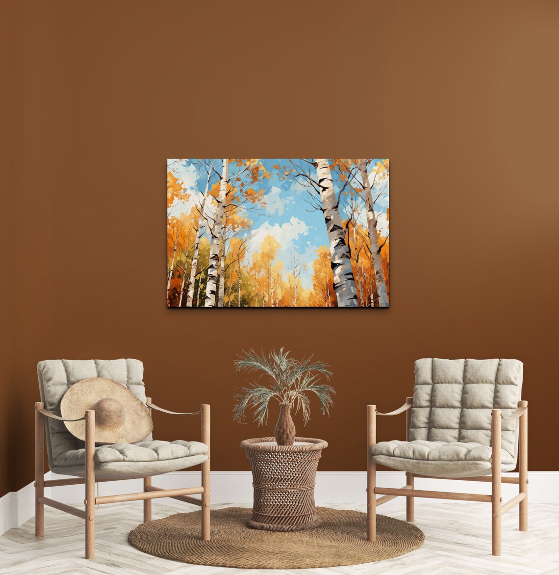 Watercolor Birch Trees Painting, Fall Decor Print - Image 5