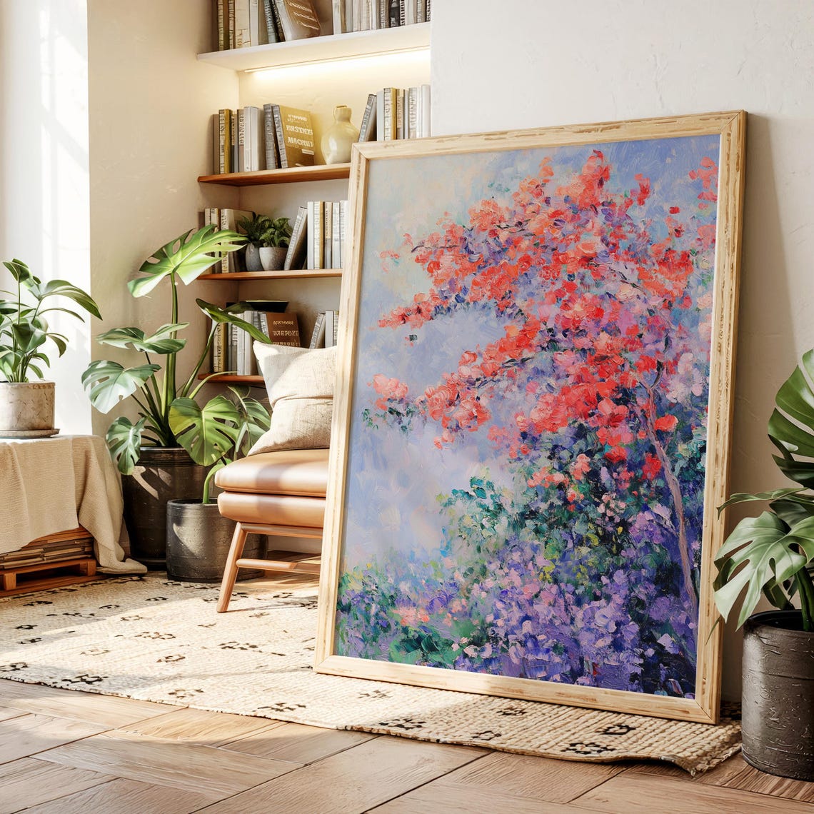 Pink And Purple Blossoms Impressionist Flowering Tree Poster