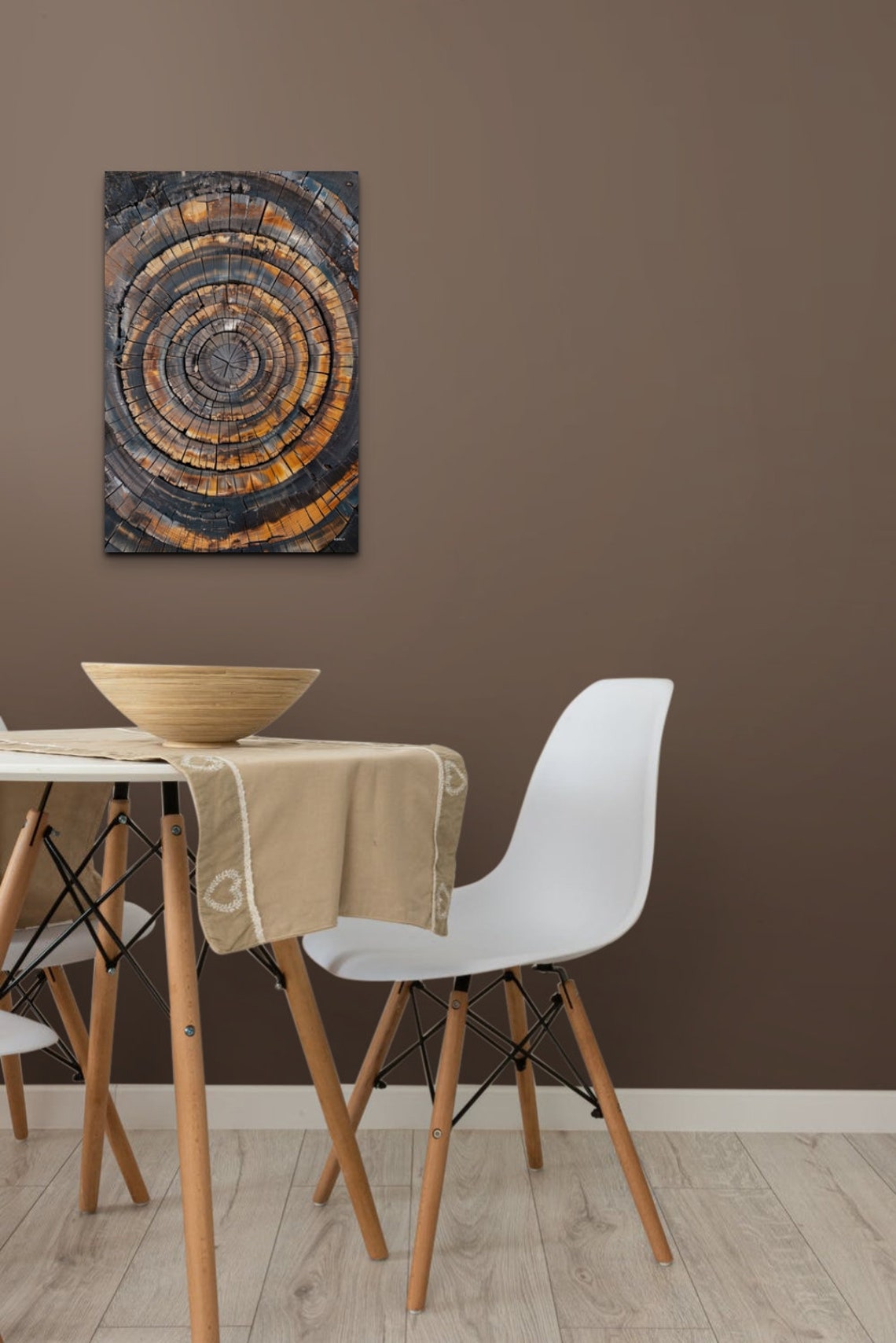 Tree Ring Wood Slice Amber Tones Rustic Cabin Decor Art Poster - Image 7