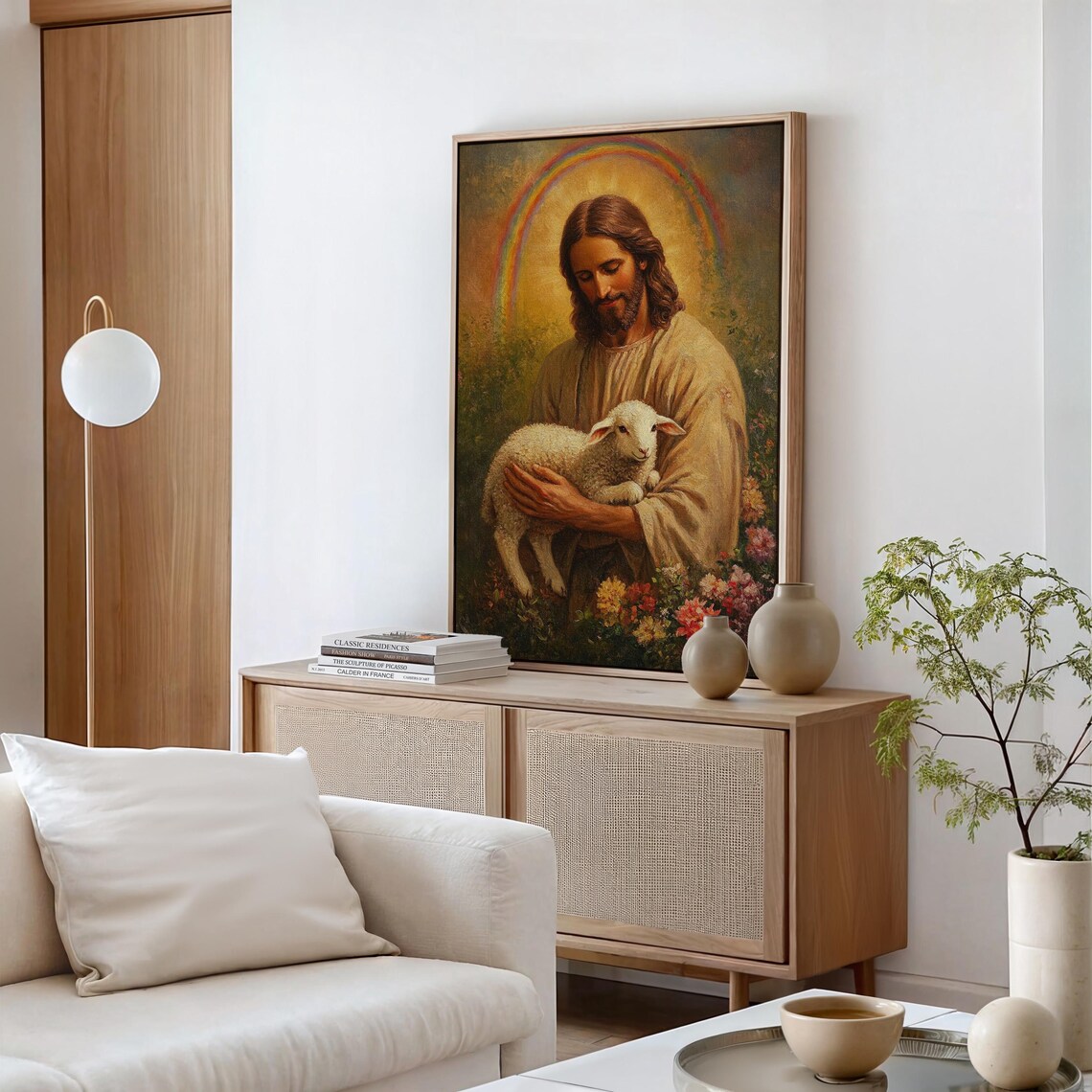 Jesus Holding Lamb, Christian Religious Wall Art - Image 5