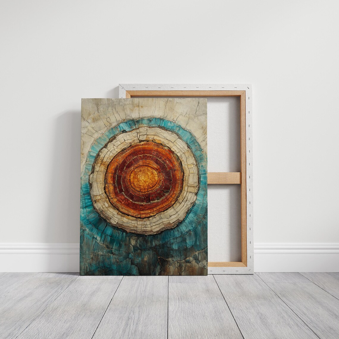 Petrified Wood Abstract Tree Ring Geode Art Print - Image 2
