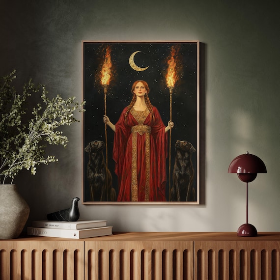 Hecate Goddess Art Print, Dark Feminine Mythology