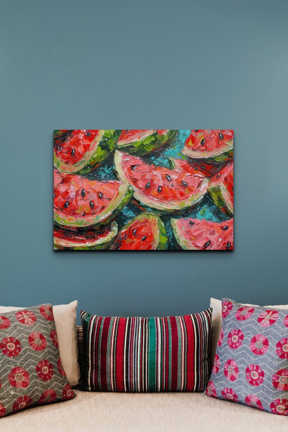 Watermelon Wall Decor Print Kitchen Wall Art Modern Cuisine Kitchen Wall Hanging Watermelon Wall Art Landscape Ready To Hang