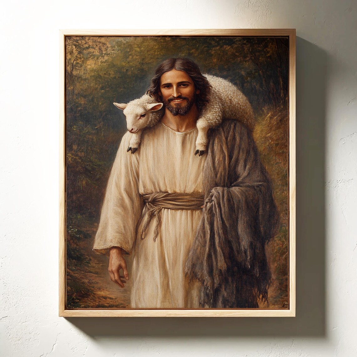 Jesus Carrying A Lamb, Heartwarming Christian Art - Image 3