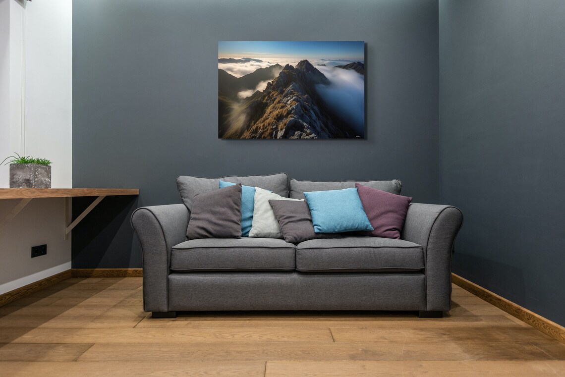 Mountain Ridge Above Clouds Sunrise Photography Landscape Poster - Image 4