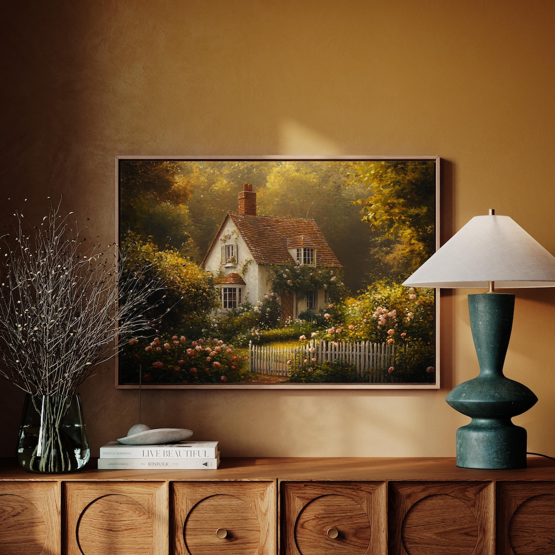 English Cottage Vintage Floral Art Print, Country Charm - Image 2