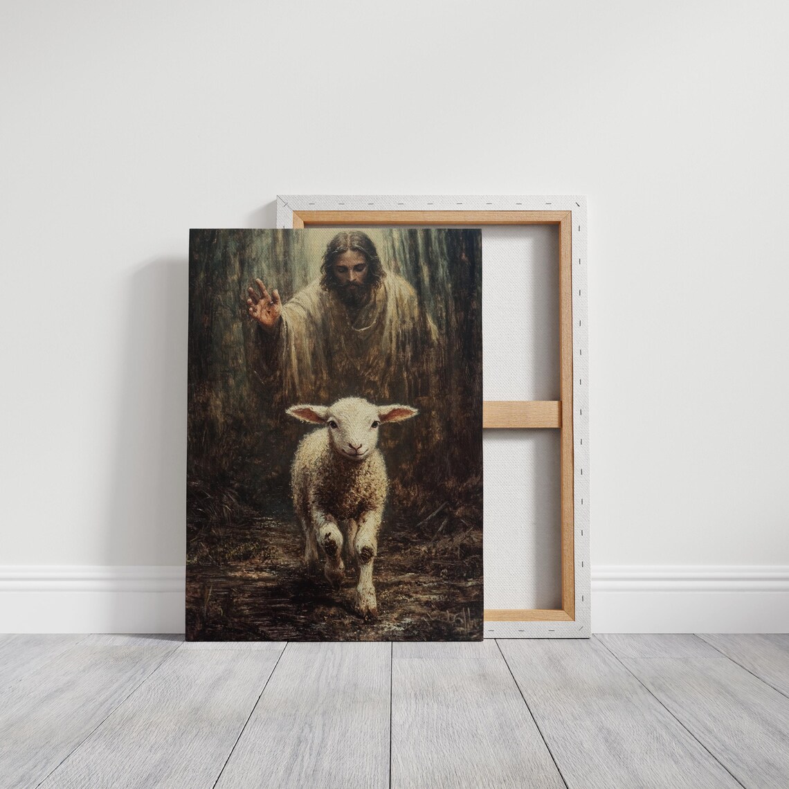 Jesus With Lost Lamb, Christian Art of the Good Shepherd - Image 6