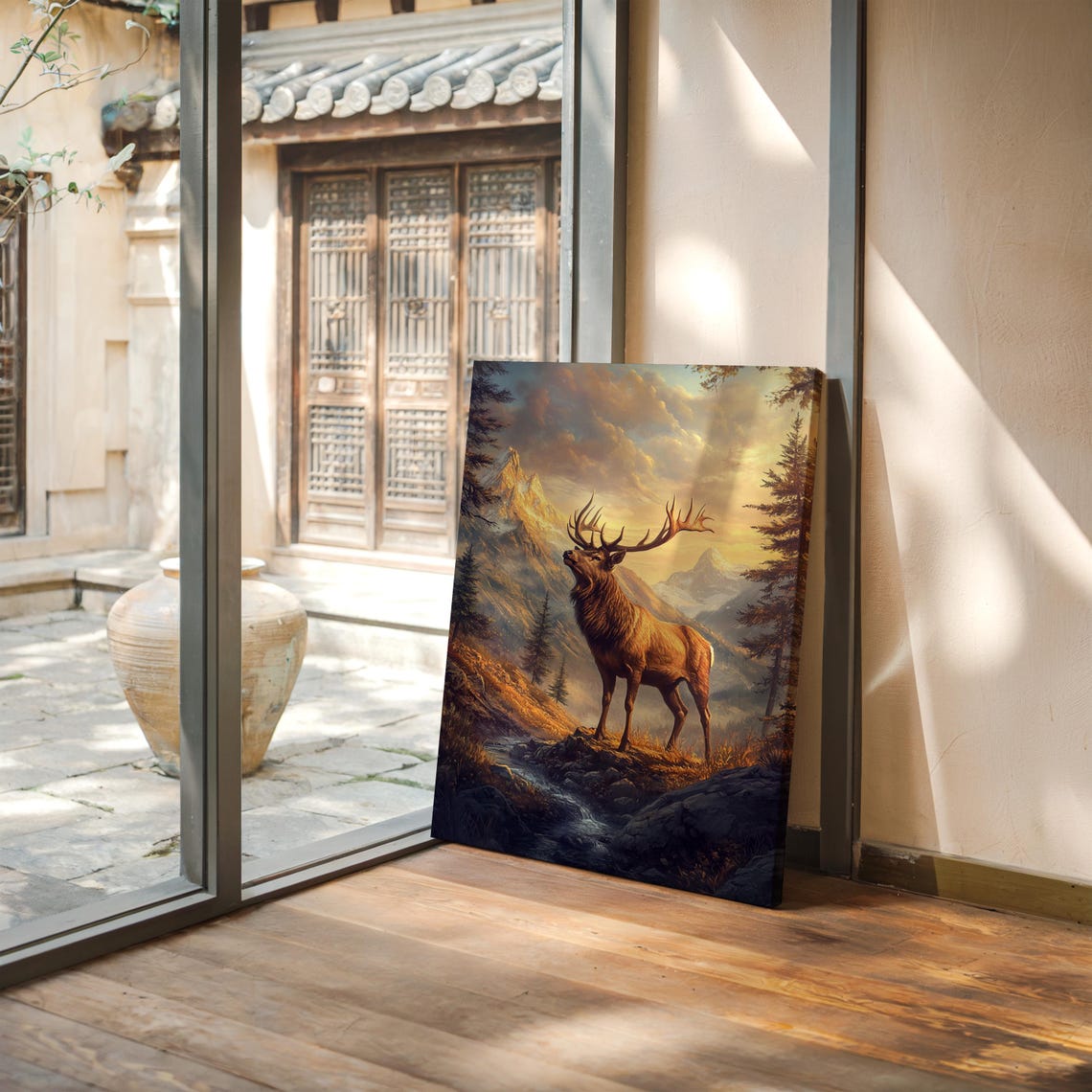 Majestic Bugling Elk, Sunset Mountain Art Print - Image 2
