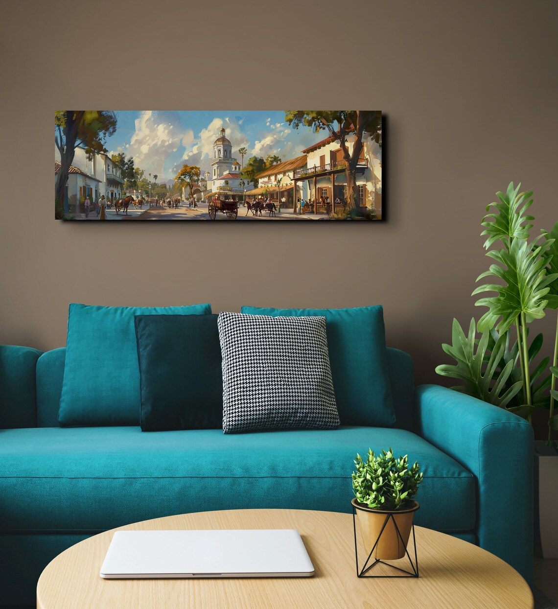 Panoramic Old Southwestern Mexican Town Art Print - Image 4