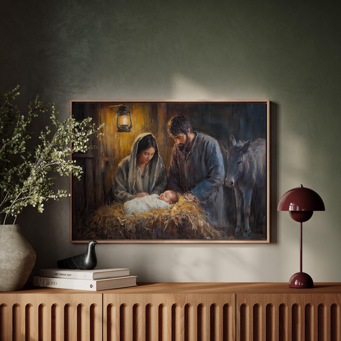 Christian Nativity Jesus In The Manger Art Print - Image 3