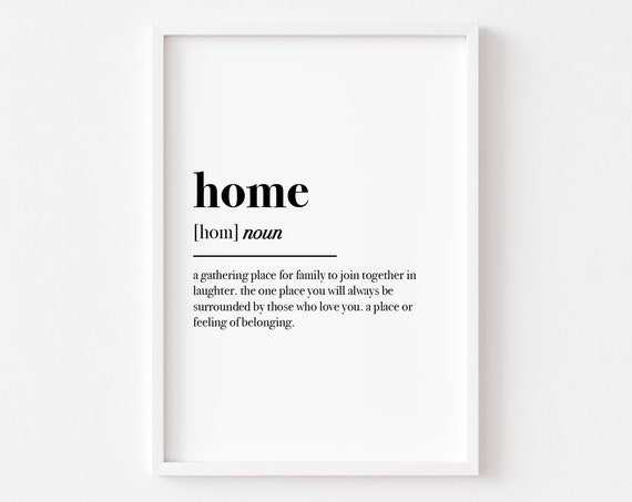 Home Definition Quote Art Print, Bedroom Decor