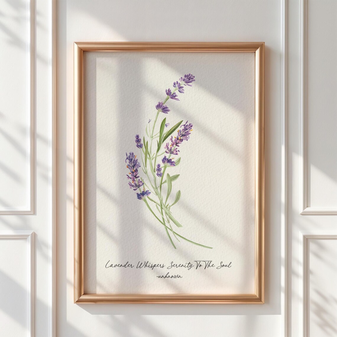 Lavender Botanical Quote Poster, Minimalist Farmhouse Style
