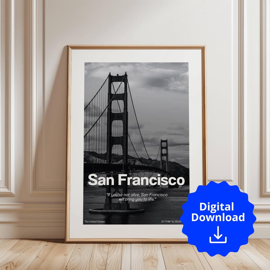 San Francisco Travel Poster, Golden Bridge