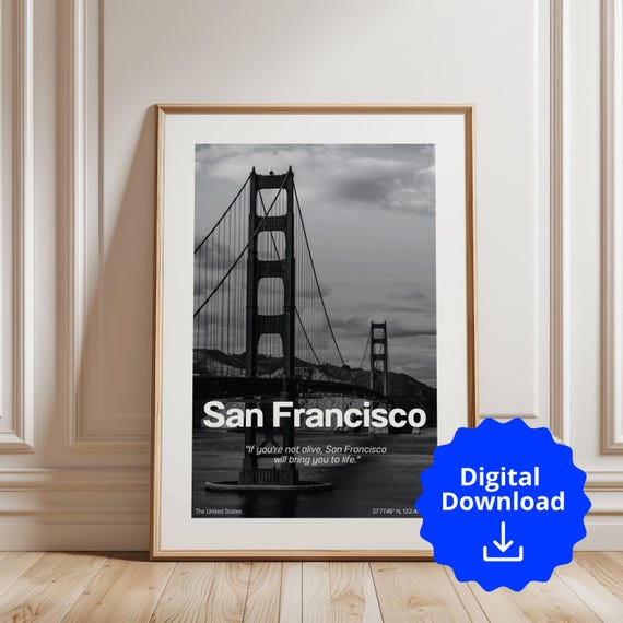 San Francisco Travel Poster, Golden Bridge