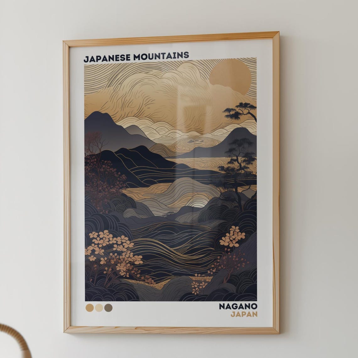 Japanese Mountains Print Japandi Wabi Sabi Wall Art