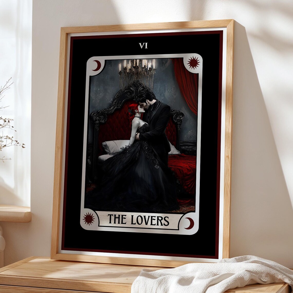 Dark Romance Vampire Lovers Tarot, Gothic Bedroom Art