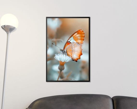 Vibrant Butterfly Art Print Nature Inspired Wall Decor Elegant Butterfly Poster For Bedroom Or Living Room Floral And Insect Art