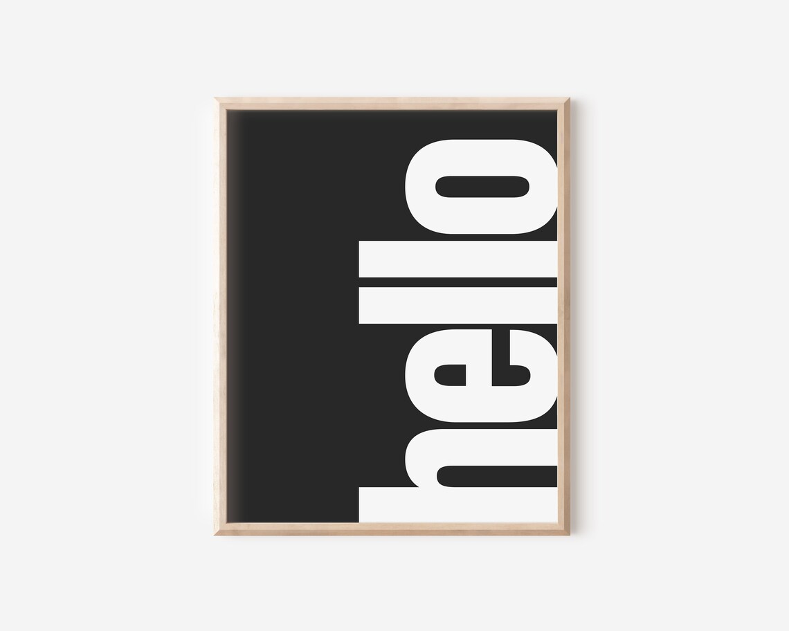 Hello Trendy Typography Art Print - Image 2