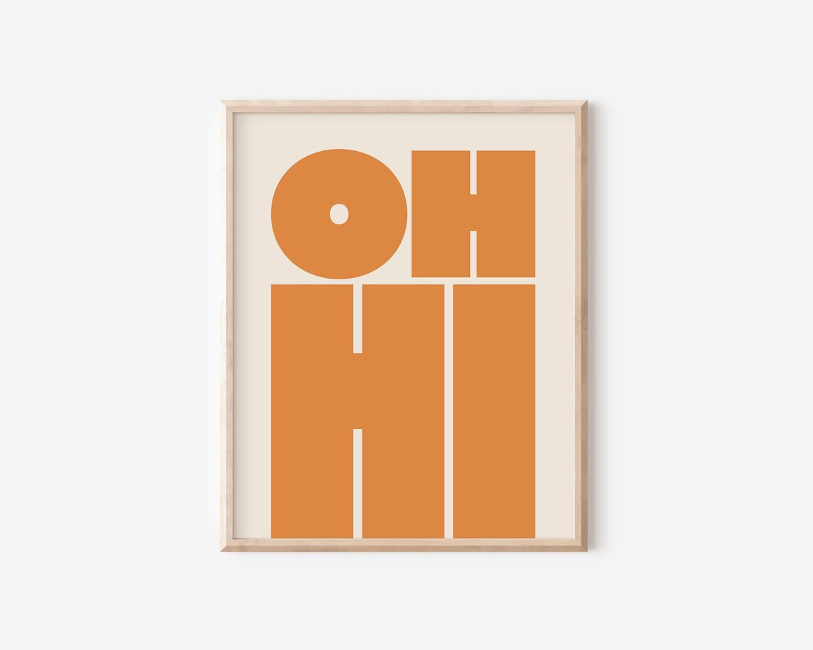 Oh Hi Modern Typography Poster, Trendy Wall Art - Image 2